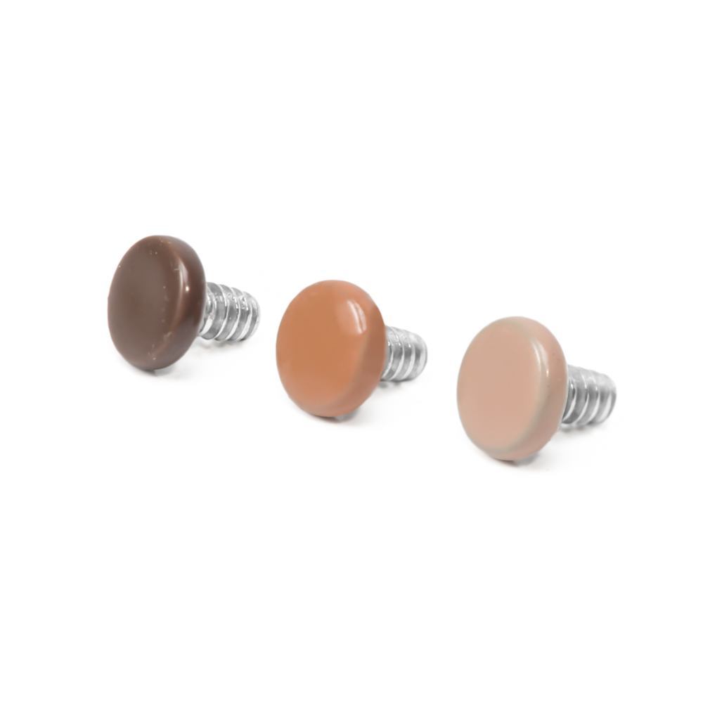 18g-16g 2mm Flesh Tone Internally Threaded Flat Disc Top - Price Per 1