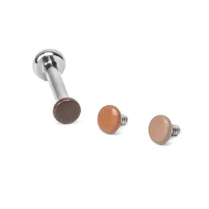 18g-16g 2mm Flesh Tone Internally Threaded Flat Disc Top - Price Per 1