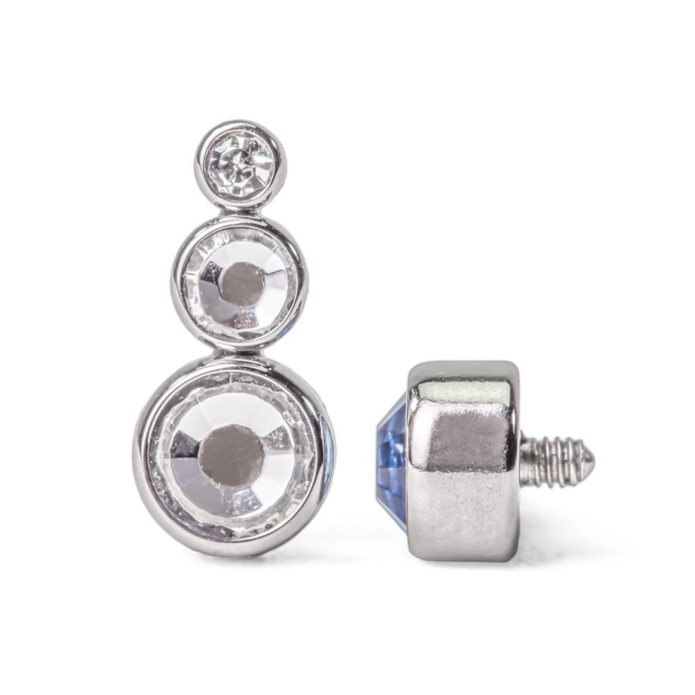 Tilum 14g-12g Internally Threaded Jewel Tear Drop Cluster Top - Price Per 1