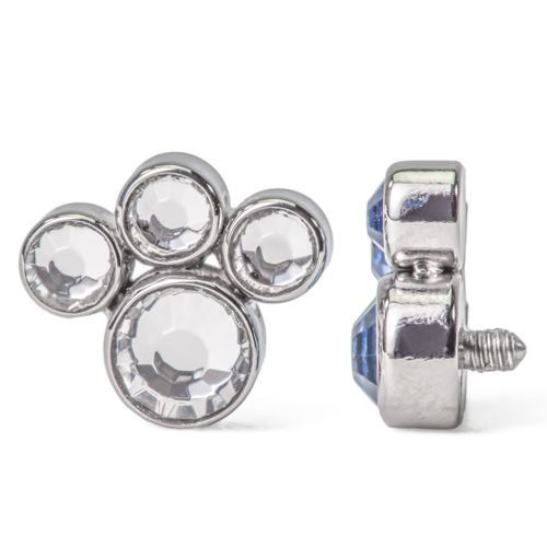 Tilum 14g-12g Internally Threaded Jewel Paw Print Cluster Top - Price Per 1