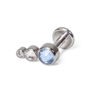 Tilum 18g-16g Internally Threaded Jewel Tear Drop Cluster Top with 4mm Crystal - Price Per 1