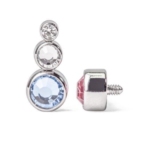 Tilum 18g-16g Internally Threaded Jewel Tear Drop Cluster Top with 4mm Crystal - Price Per 1