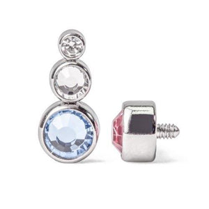 Tilum 18g-16g Internally Threaded Jewel Tear Drop Cluster Top with 4mm Crystal - Price Per 1