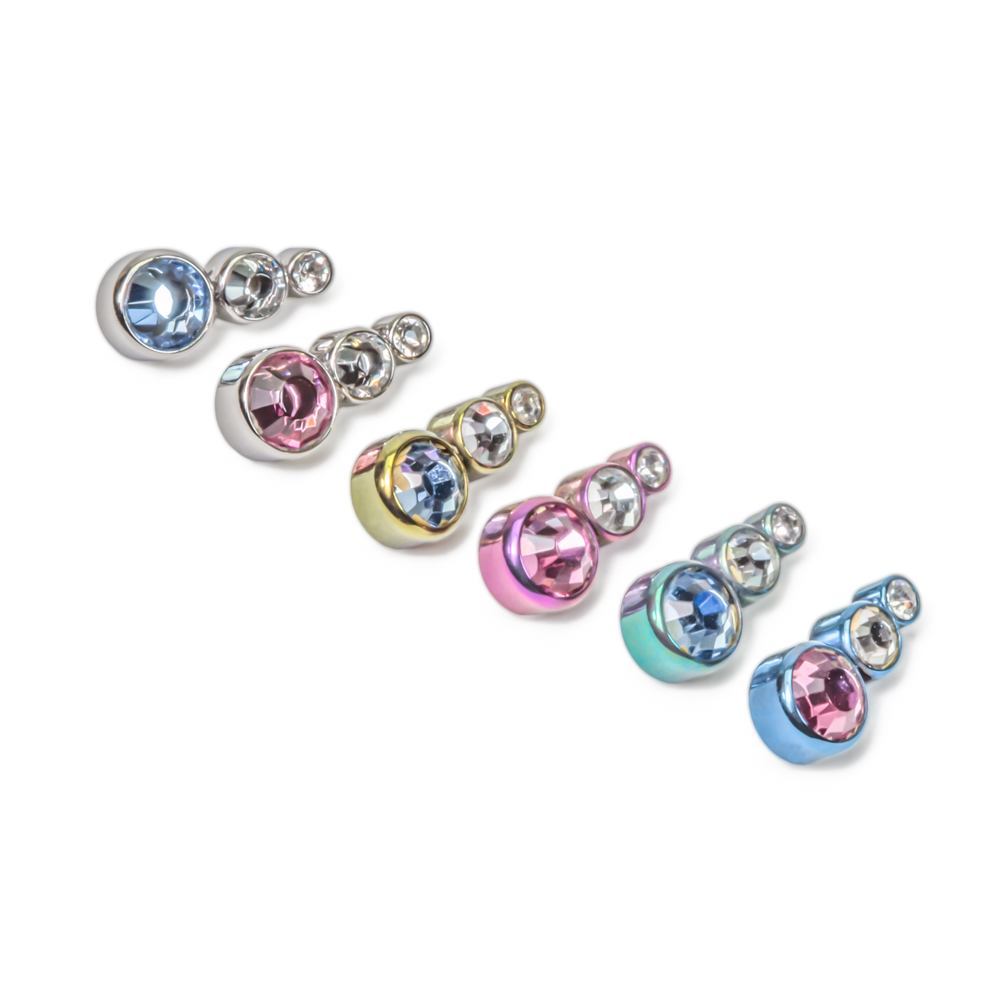 Tilum 18g-16g Internally Threaded Jewel Tear Drop Cluster Top - Price Per 1