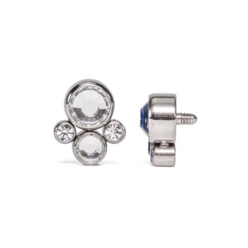 Tilum 14g-12g Internally Threaded Jewel Bubble Cluster Top - Price Per 1