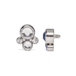 Tilum 14g-12g Internally Threaded Jewel Bubble Cluster Top - Price Per 1