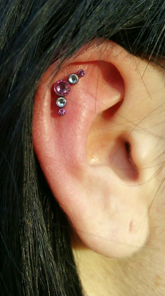 Tilum 14g-12g Internally Threaded Crescent Cluster Top - Choose 4mm Jewel Color - Price Per 1