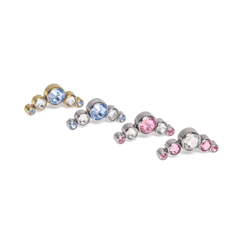 Tilum 14g-12g Internally Threaded Crescent Cluster Top - Choose 4mm Jewel Color - Price Per 1