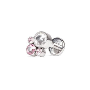 Tilum 18g-16g Internally Threaded Jewel Bubble Cluster Top with 4mm Crystal - Price Per 1