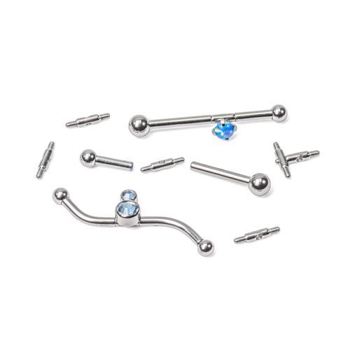 Tilum Titanium 4mm Long Threaded Bar with 0.9mm Thread Pattern for Ear Projects