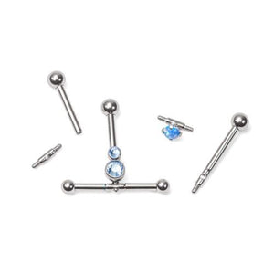 Tilum Titanium 4mm Long Threaded Bar with 0.9mm Thread Pattern for Ear Projects