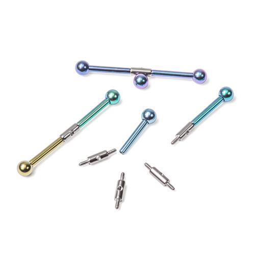 Tilum Titanium 4mm Long Threaded Bar with 0.9mm Thread Pattern for Ear Projects