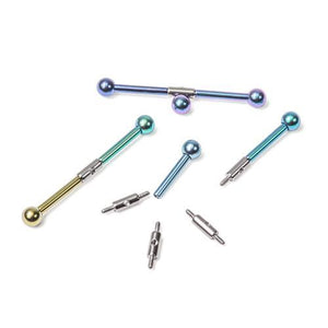 Tilum Titanium 4mm Long Threaded Bar with 0.9mm Thread Pattern for Ear Projects