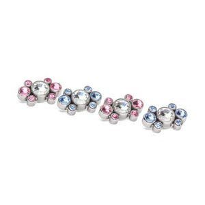 Tilum 14g-12g Internally Threaded Jewel Galaxy Cluster Top with 4mm Crystal - Price Per 1