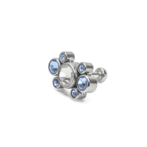 Tilum 18g-16g Internally Threaded Jewel Galaxy Cluster Top with 4mm Crystal - Price Per 1