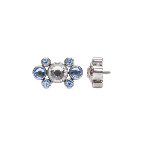 Tilum 18g-16g Internally Threaded Jewel Galaxy Cluster Top with 4mm Crystal - Price Per 1