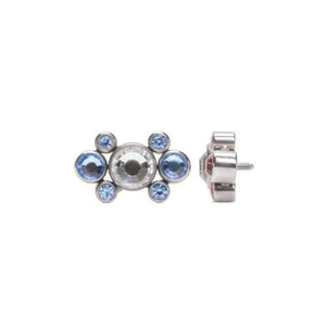 Tilum 14g-12g Internally Threaded Jewel Galaxy Cluster Top with 4mm Crystal - Price Per 1