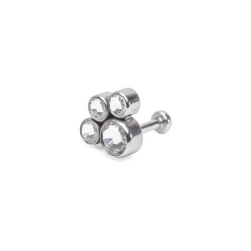 Tilum 18g-16g Internally Threaded Jewel Paw Print Cluster Top - Price Per 1