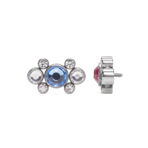Tilum 18g-16g Internally Threaded Galaxy Cluster Top - Choose 4mm Jewel Color - Price Per 1