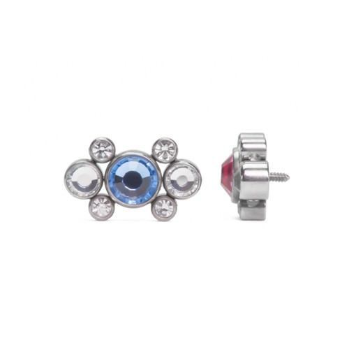 Tilum 14g-12g Internally Threaded Galaxy Cluster Top - Choose 4mm Jewel Color - Price Per 1