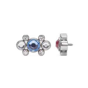 Tilum 14g-12g Internally Threaded Galaxy Cluster Top - Choose 4mm Jewel Color - Price Per 1