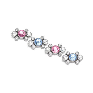 Tilum 18g-16g Internally Threaded Galaxy Cluster Top - Choose 4mm Jewel Color - Price Per 1