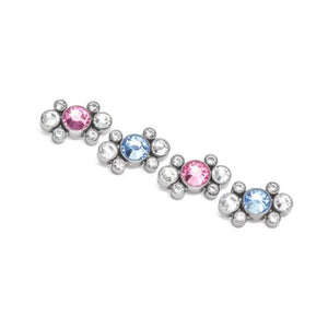 Tilum 14g-12g Internally Threaded Galaxy Cluster Top - Choose 4mm Jewel Color - Price Per 1