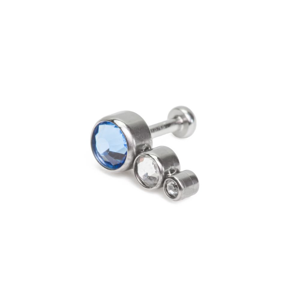 Tilum 18g-16g Internally Threaded Jewel Tear Drop Cluster Top with 4mm Crystal - Price Per 1