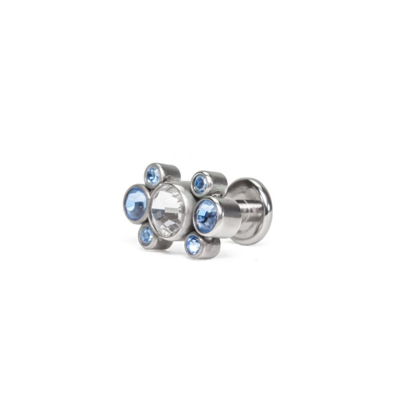 Tilum 14g-12g Internally Threaded Jewel Galaxy Cluster Top with 4mm Crystal - Price Per 1