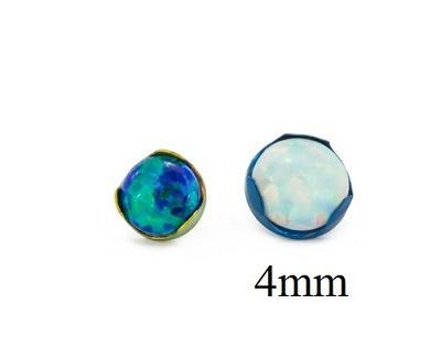 Tilum 18g - 16g Titanium 4mm Opal Prong-Set Flat Top - Price Per 1