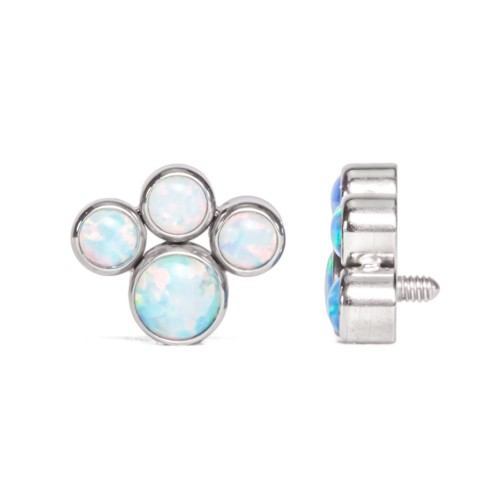 Tilum 18g-16g Internally Threaded Opal Paw Print Cluster Top - Price Per 1