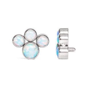 Tilum 18g-16g Internally Threaded Opal Paw Print Cluster Top - Price Per 1
