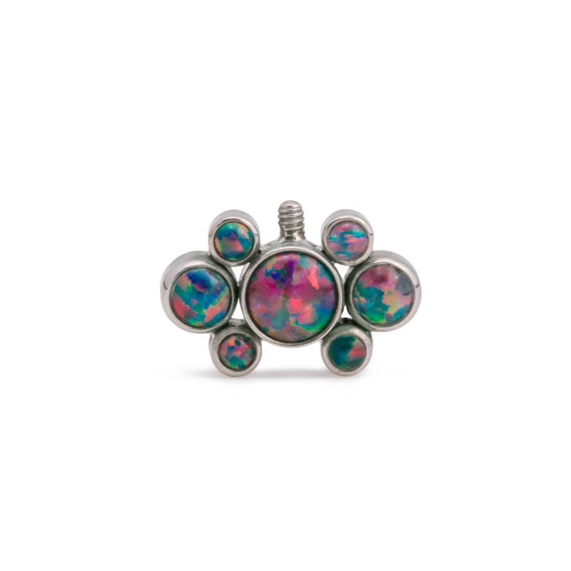Side-Set Seven Opal Cluster Titanium Top - Threaded