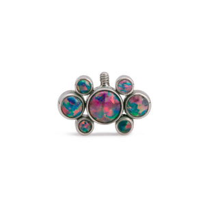 Side-Set Seven Opal Cluster Titanium Top - Threaded