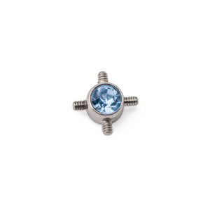 Tilum 14g-12g Internally Four-Threaded Titanium Orbital Jewel Top - Price Per 1