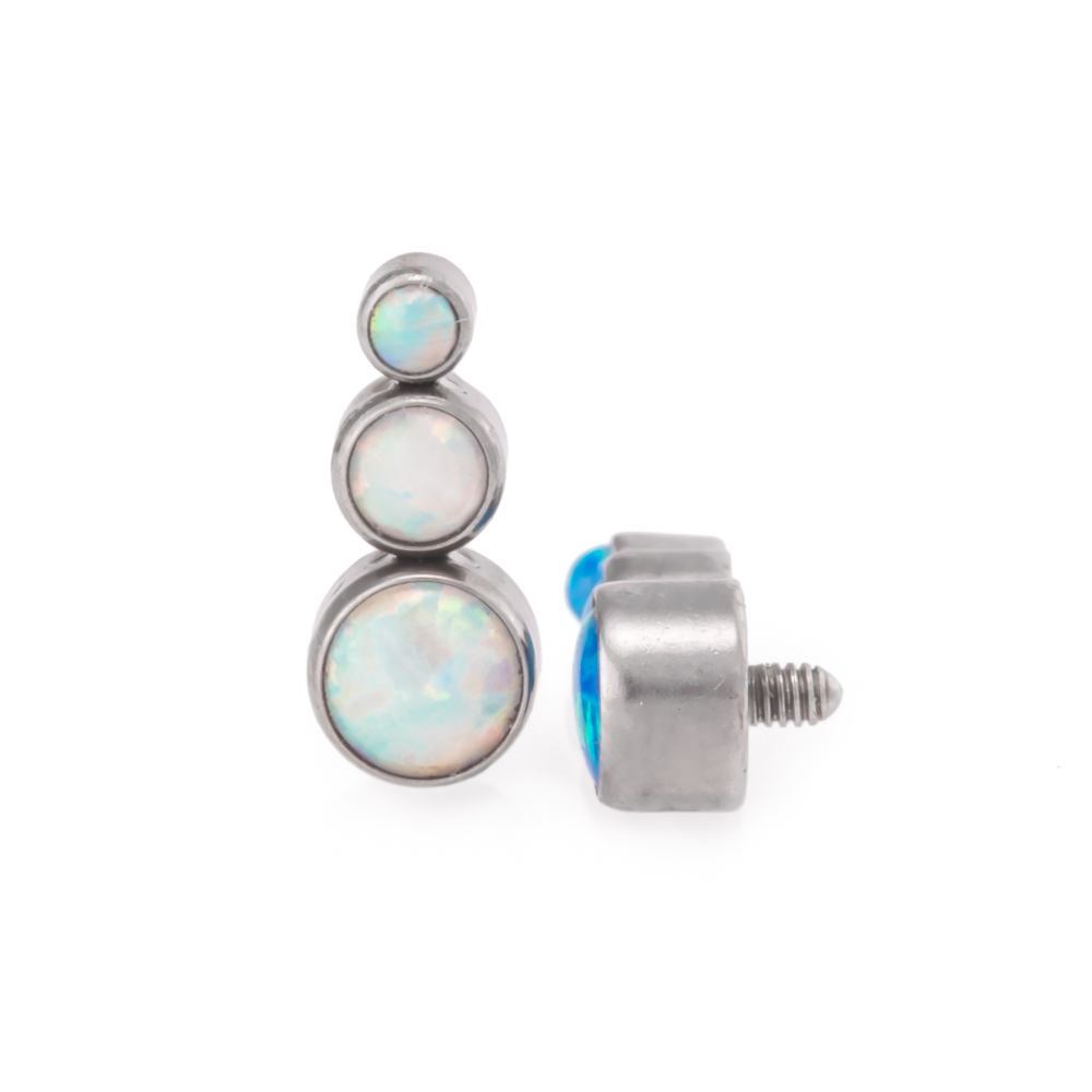 Tapered Opal Cluster Titanium Top - Threaded