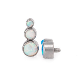 Tapered Opal Cluster Titanium Top - Threaded