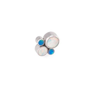 Tilum 14g-12g Internally Threaded Bubble Cluster Top - Choose 4mm Opal - Price Per 1