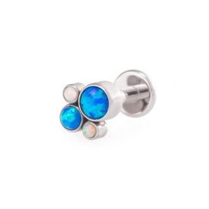 Tilum 18g-16g Internally Threaded Bubble Cluster Top - Choose 4mm Opal - Price Per 1