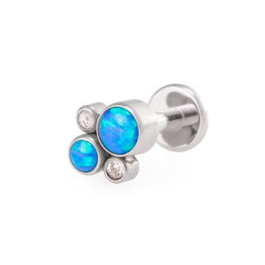 Tilum 14g-12g Internally Threaded Opal Bubble Cluster Top with Jewels - Price Per 1