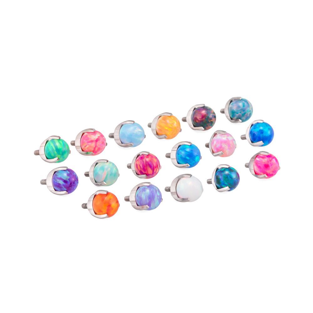 Tilum 14g-12g Internal 5mm Prong-Set Opal Ball - Price Per 1