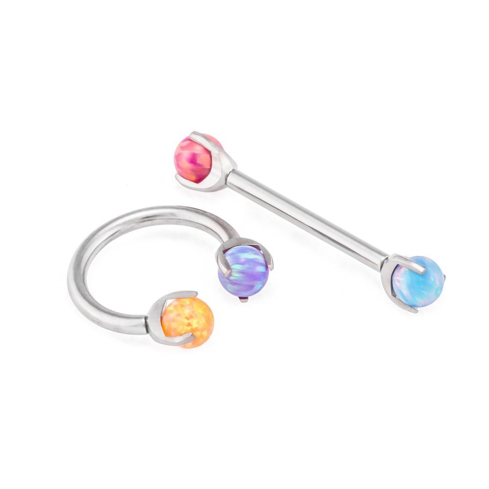 Tilum 14g-12g Internal 5mm Prong-Set Opal Ball - Price Per 1