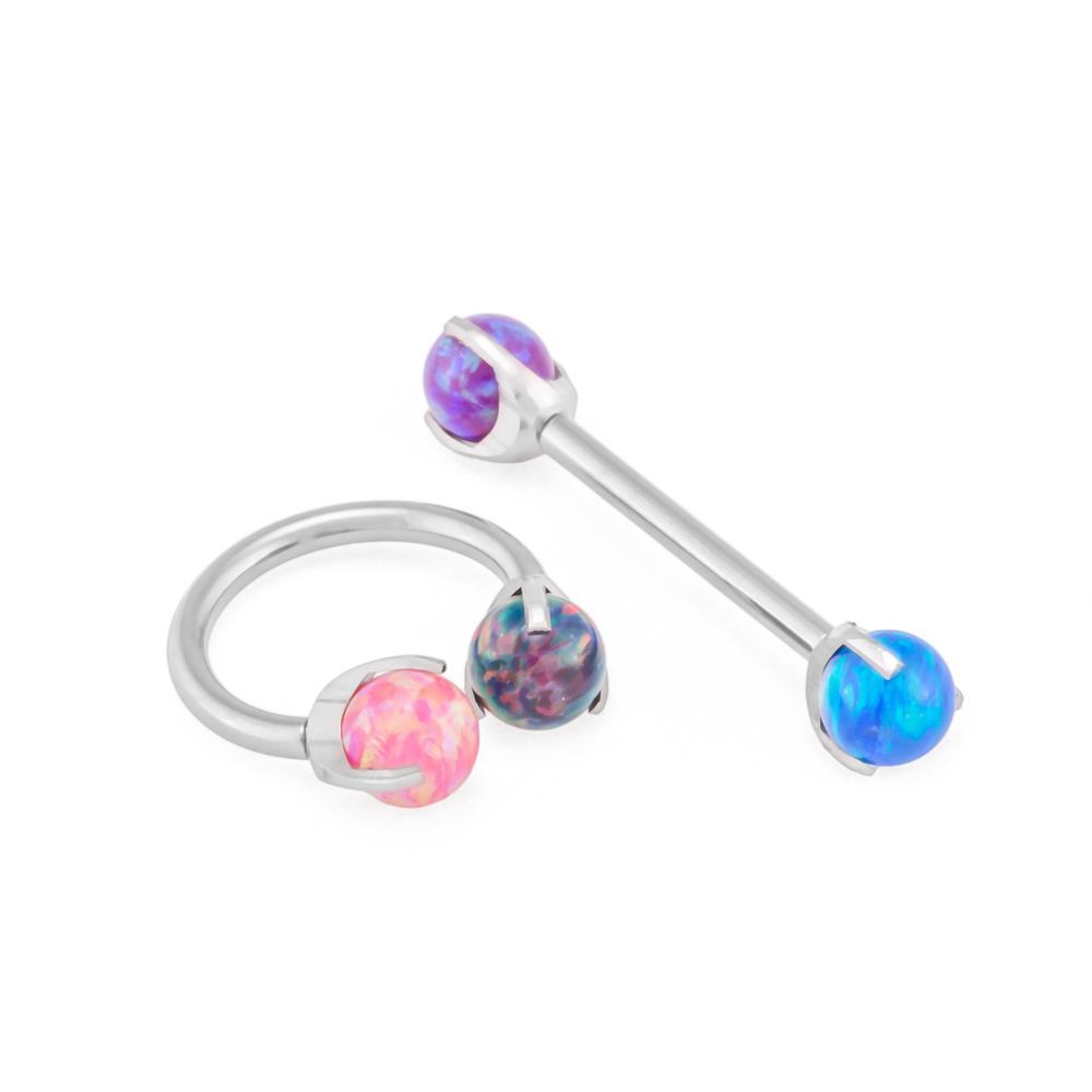 Tilum 14g-12g Internal 5mm Prong-Set Opal Ball - Price Per 1