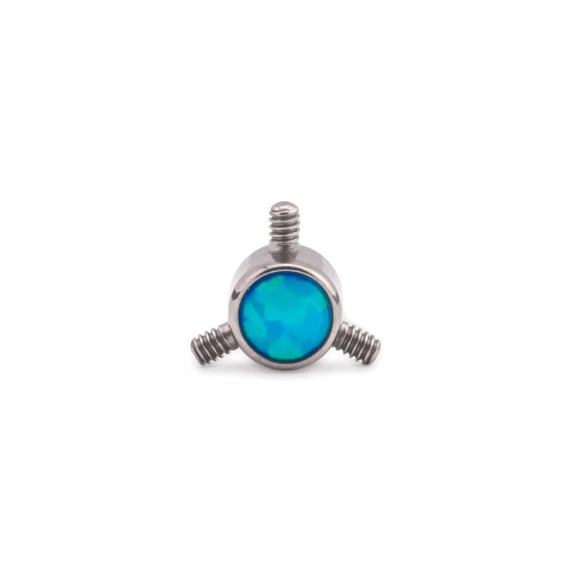 Tilum 4mm Titanium Bezel-Set Opal Disc with 3 Internal 1.2mm Threaded Posts - Price Per 1