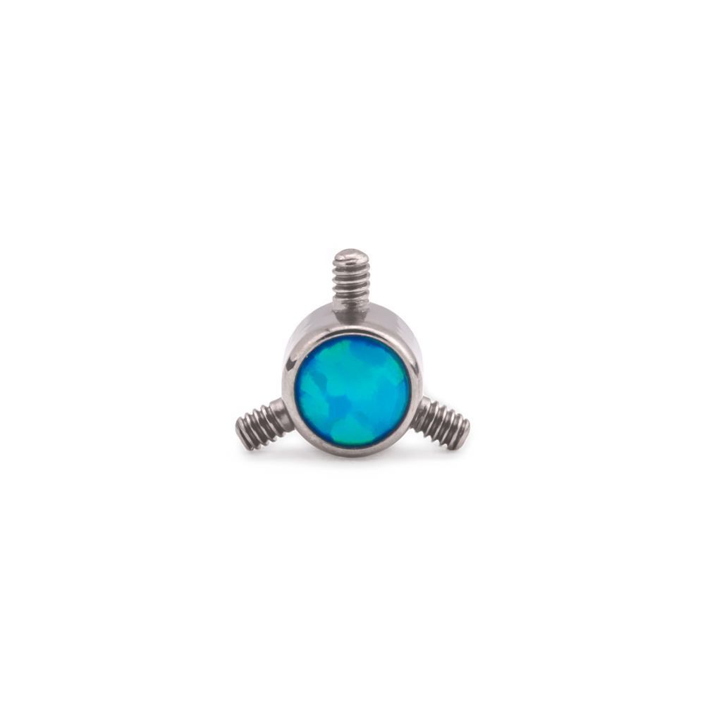 Tilum 4mm Titanium Bezel-Set Opal Disc with 3 Internal 1.2mm Threaded Posts - Price Per 1