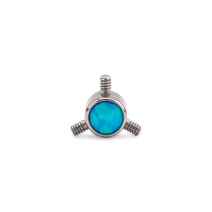 Tilum 4mm Titanium Bezel-Set Opal Disc with 3 Internal 1.2mm Threaded Posts - Price Per 1