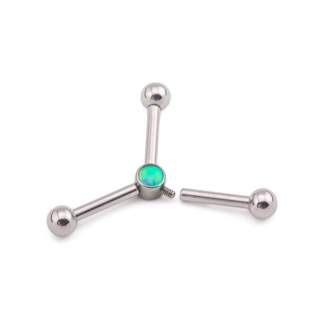 Tilum 4mm Titanium Bezel-Set Opal Disc with 3 Internal 1.2mm Threaded Posts - Price Per 1