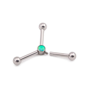 Tilum 4mm Titanium Bezel-Set Opal Disc with 3 Internal 1.2mm Threaded Posts - Price Per 1