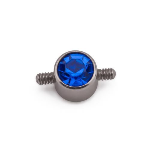 Tilum 4mm Titanium Bezel-Set Jewel Disc with 2 Internal 1.2mm Threaded Posts - Price Per 1