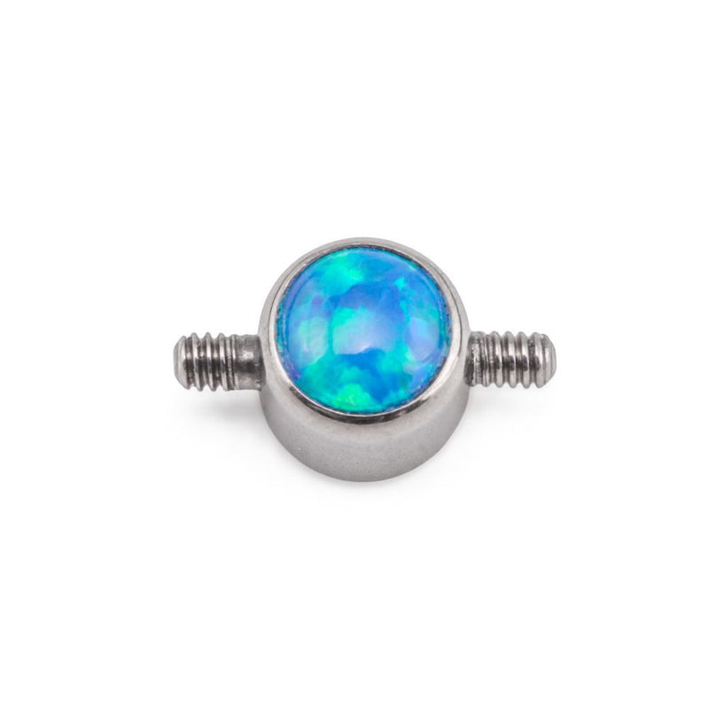 Tilum 4mm Titanium Bezel-Set Opal Disc with 2 Internal 1.2mm Threaded Posts - Price Per 1